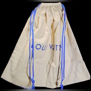 Louis Vuitton Dust Bag 13” x 12” Blue Logo Drawstring Authentic